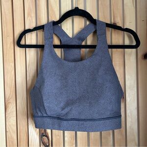 Lululemon Fast Free Sports Bra Nulux Disperse Dusky Lavender Black Size 12